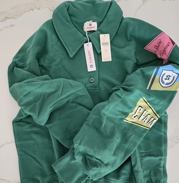 NWT Sundry Raglan Flat Sweatshirt - Picture 4 of 6